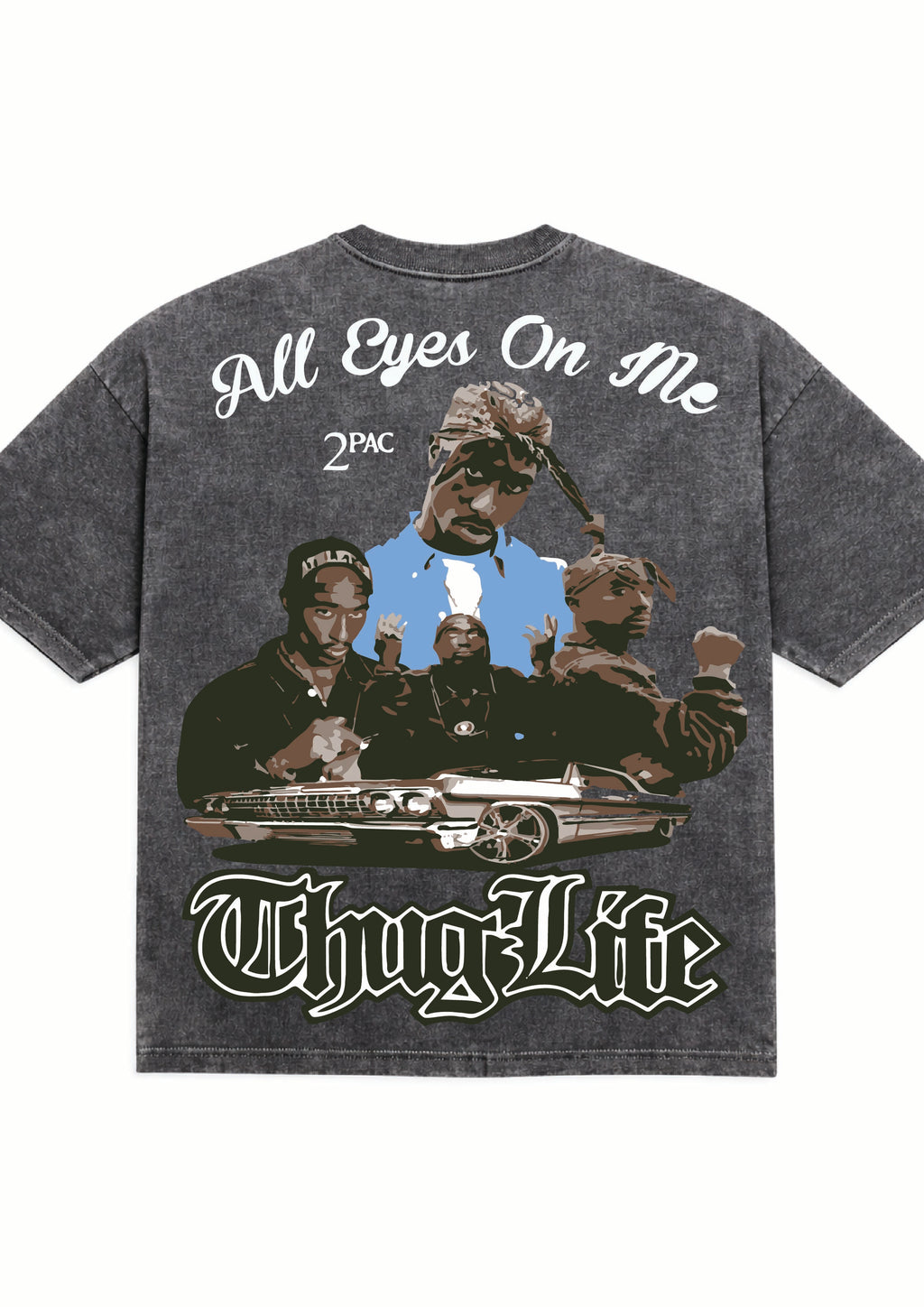 Tupac “Thug Life” Acid Wash Oversized T-Shirt