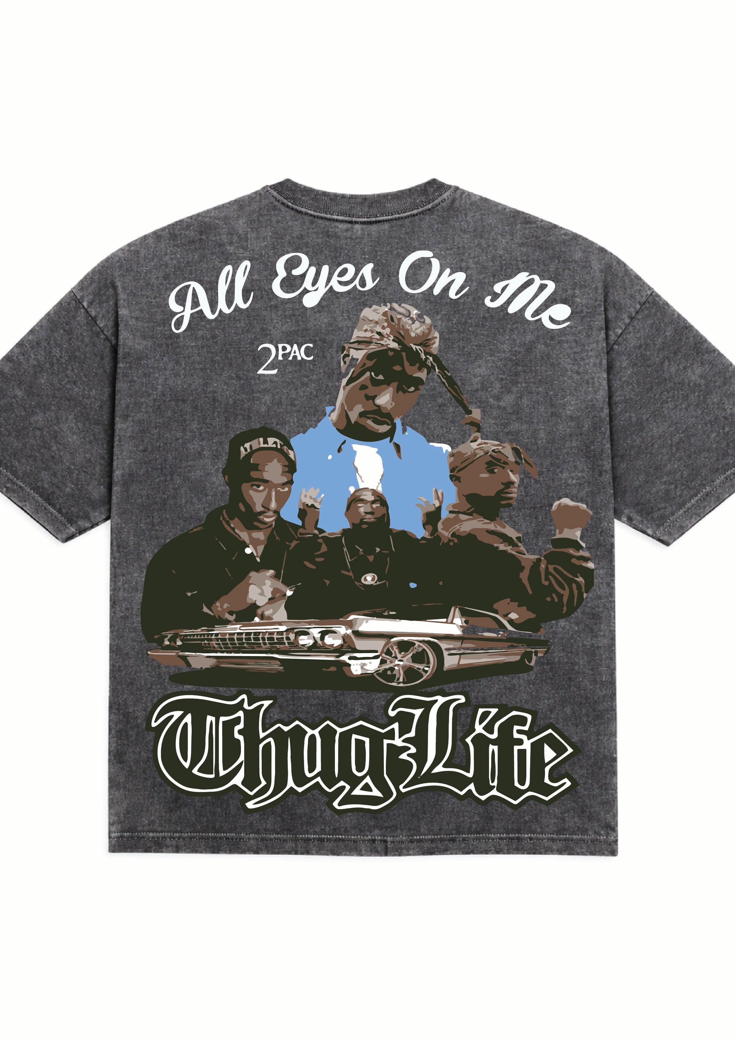 Tupac “Thug Life” Acid Wash Oversized T-Shirt