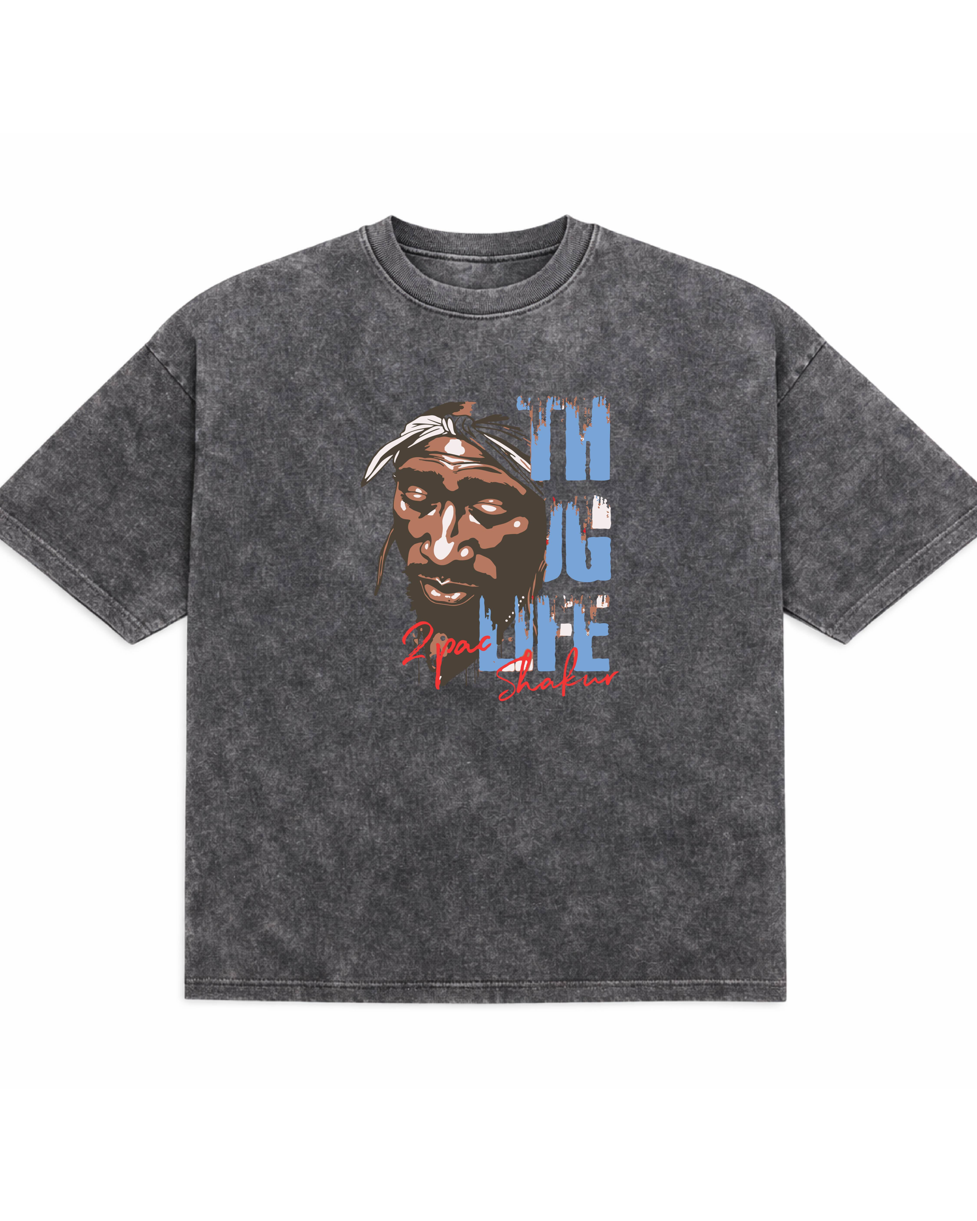 Tupac “Thug Life” Acid Wash Oversized T-Shirt
