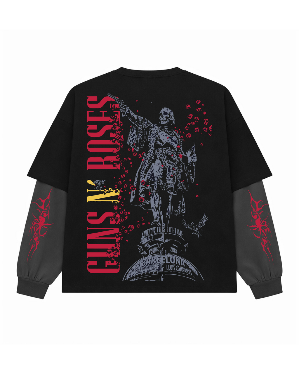 Guns N Roses Layered Oversized T Shirt