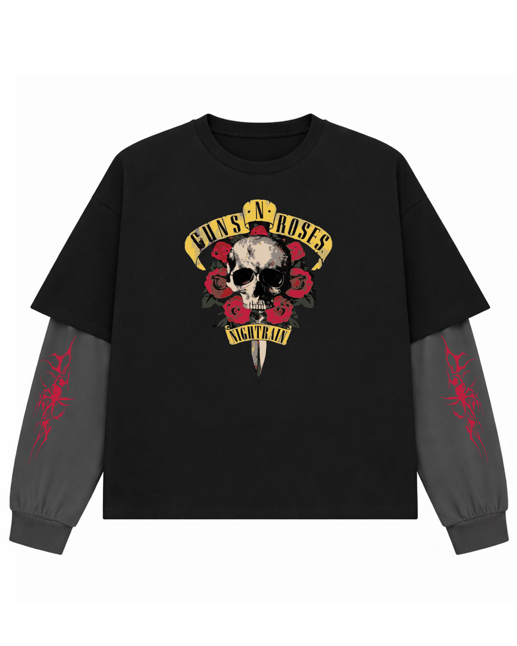 Guns N Roses Layered Oversized T Shirt