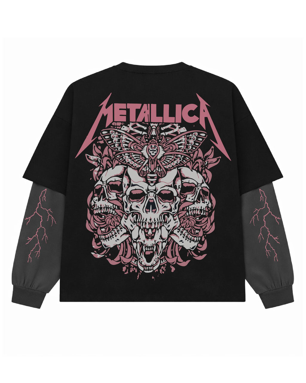Metallica Skull Layered Oversized T-Shirt