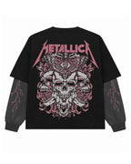 Metallica Skull Layered Oversized T-Shirt