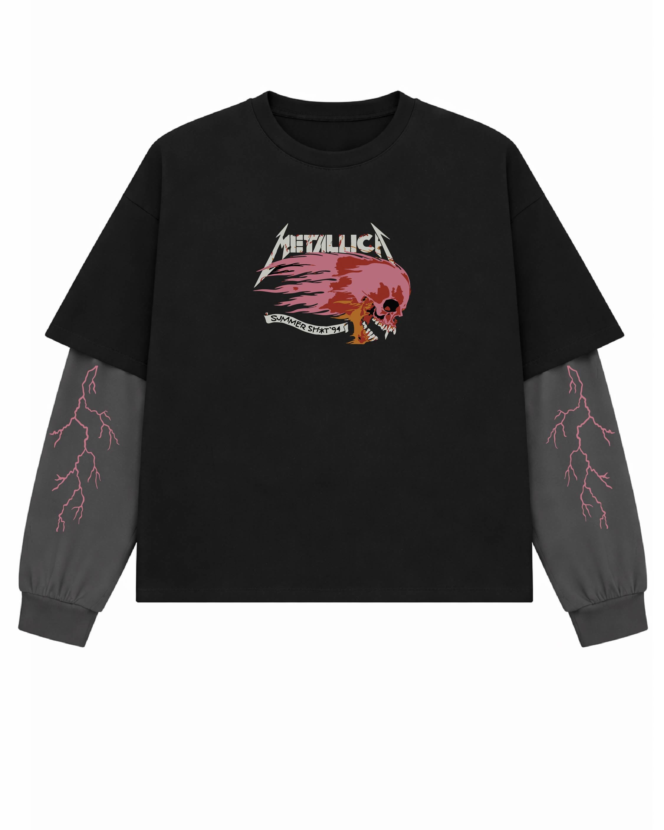 Metallica Skull Layered Oversized T-Shirt