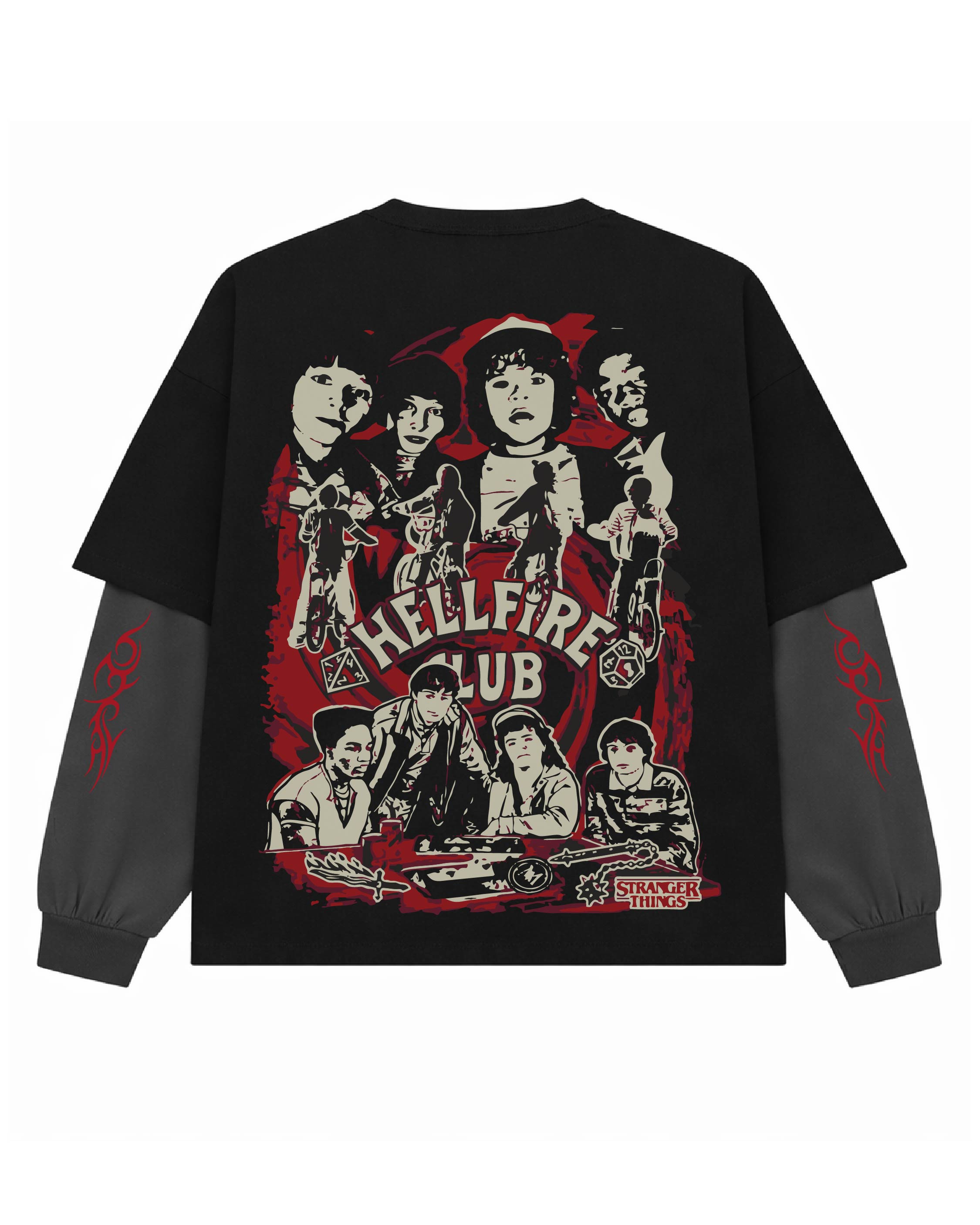 Stranger Things Oversized Layered T-Shirt