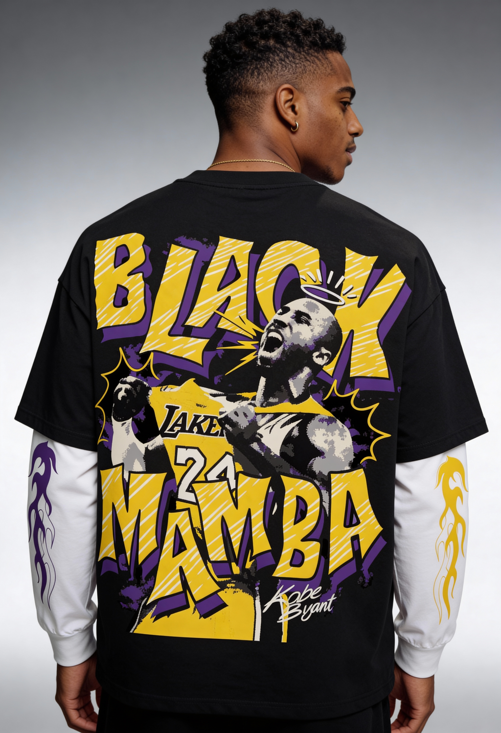 Black Mamba Oversized Layered T-Shirt