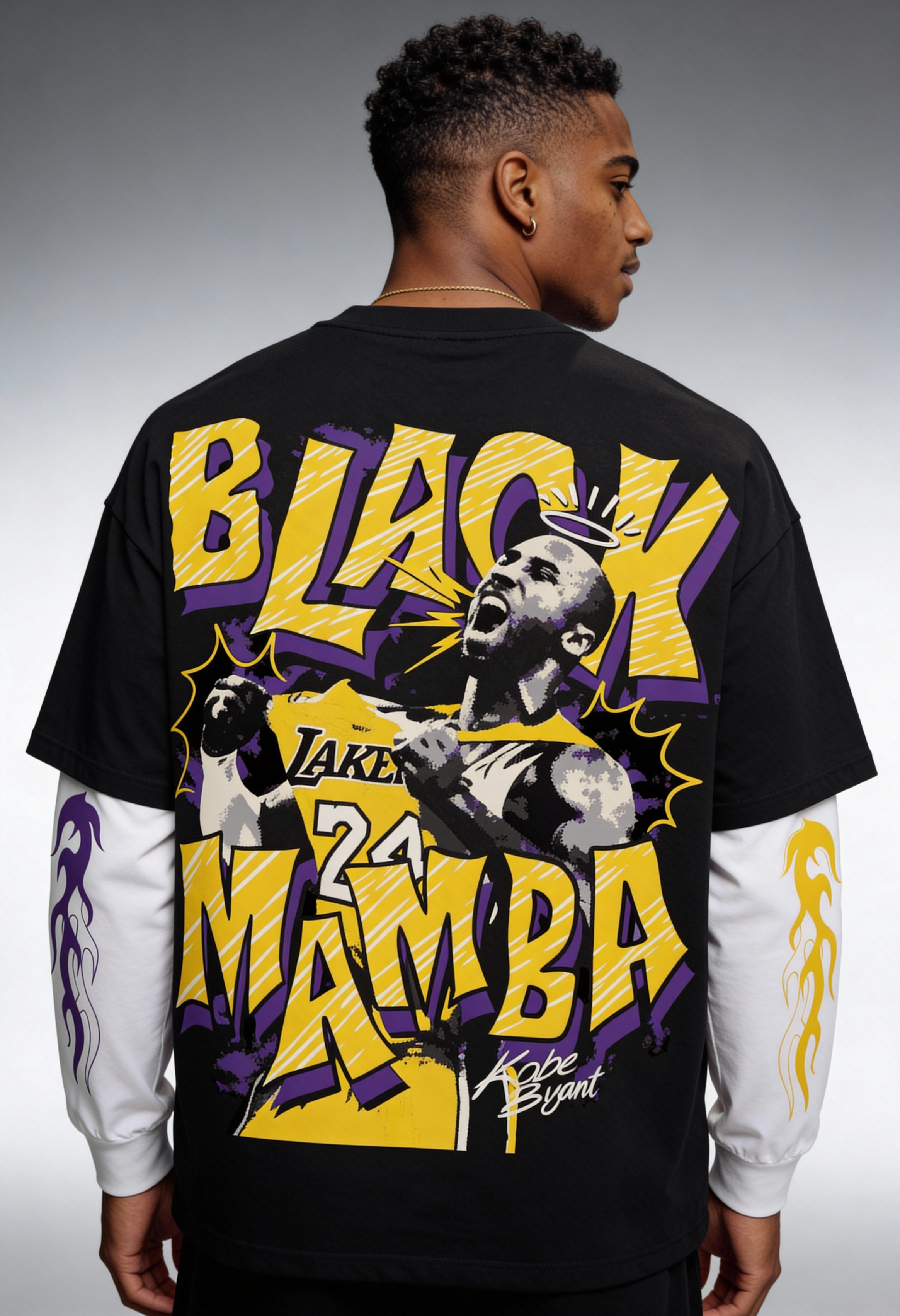 Black Mamba Oversized Layered T-Shirt