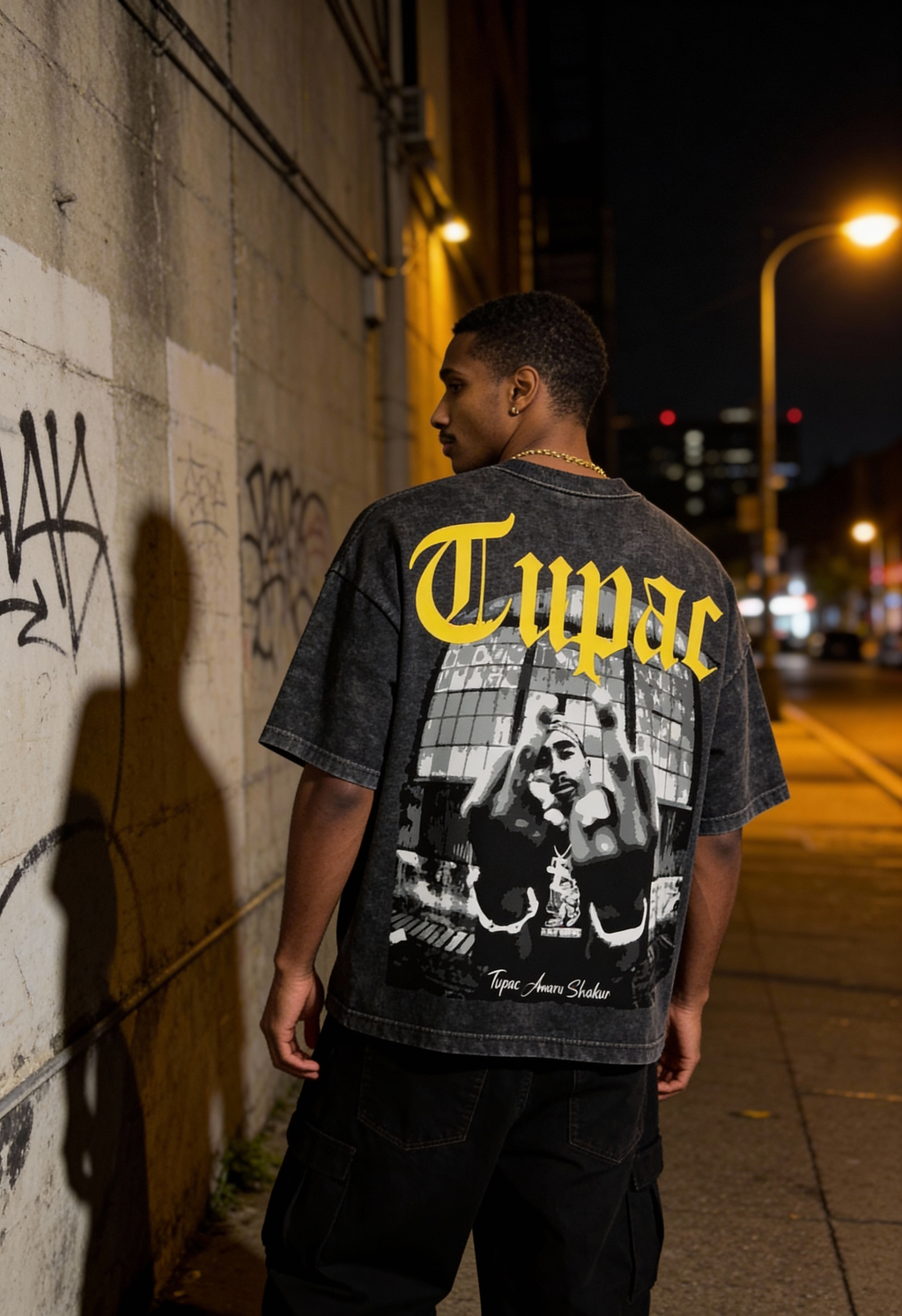 Tupac “Legacy” Acid Wash Oversized T-Shirt