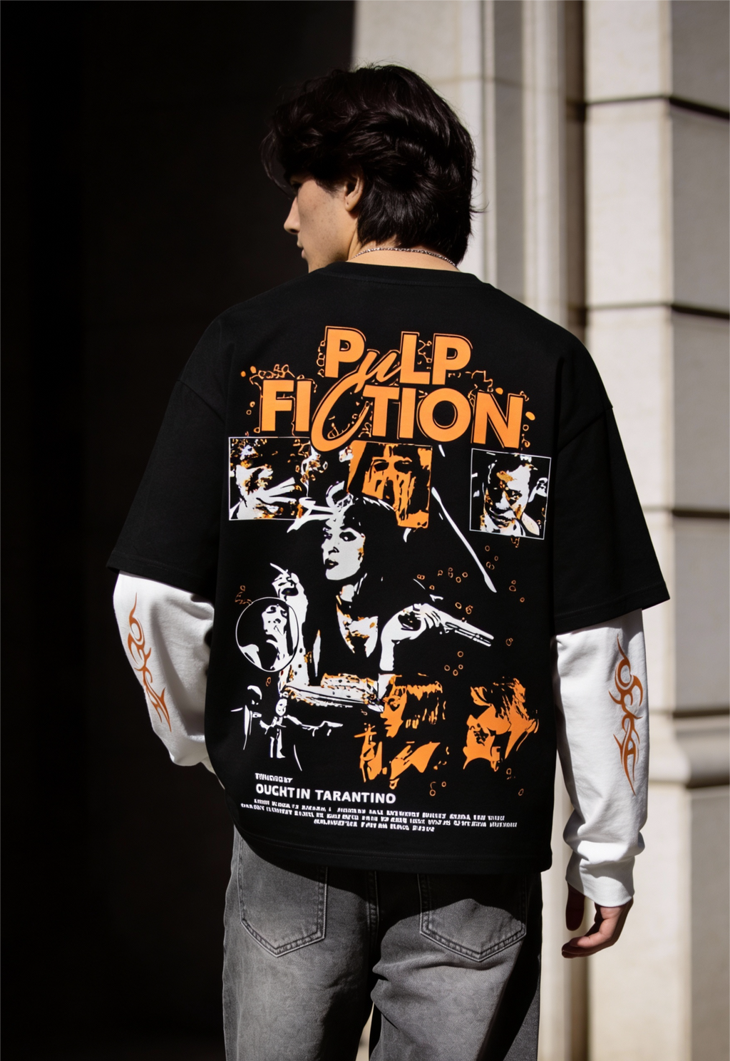 Pulp Fiction Oversized Layered T-Shirt