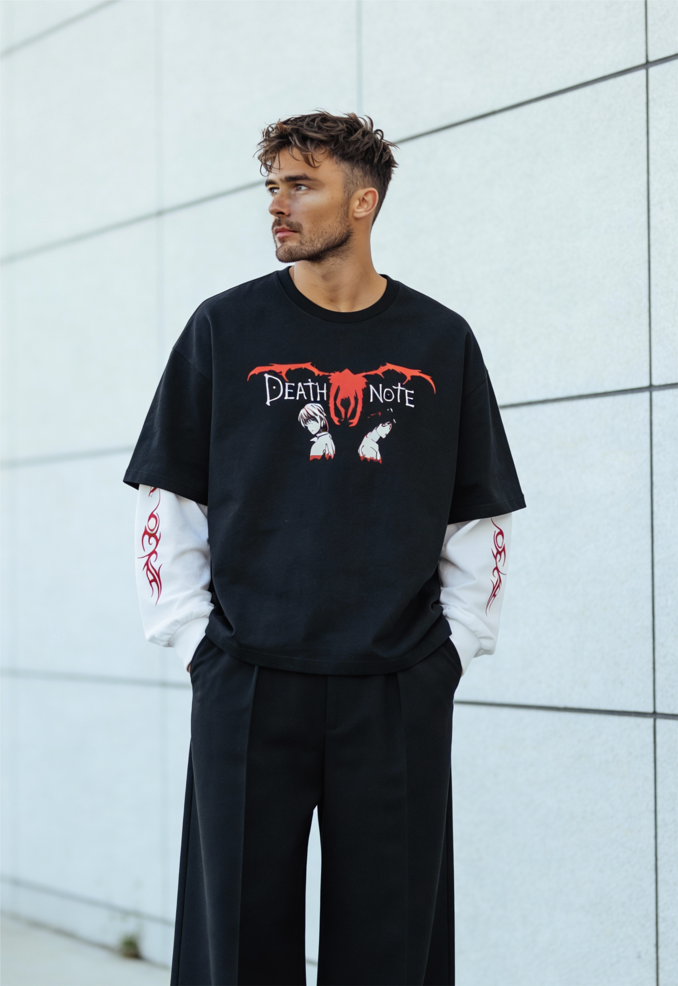 Death Note Oversized Layered T-Shirt