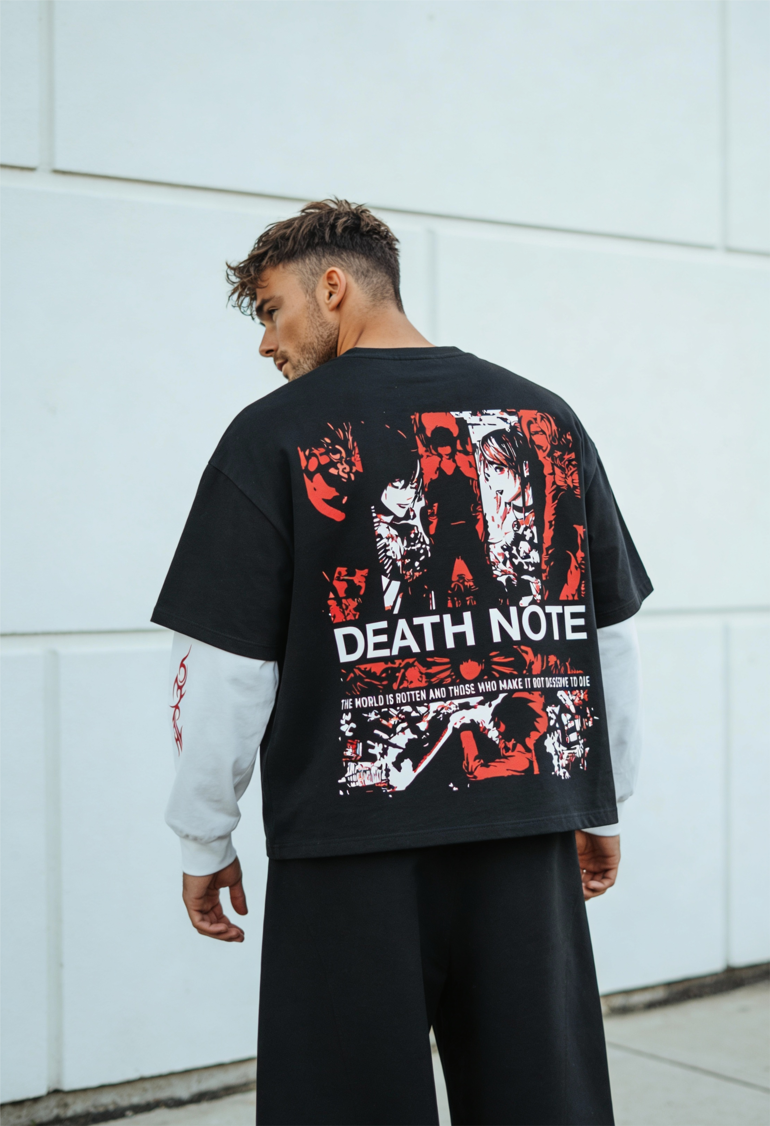 Death Note Oversized Layered T-Shirt