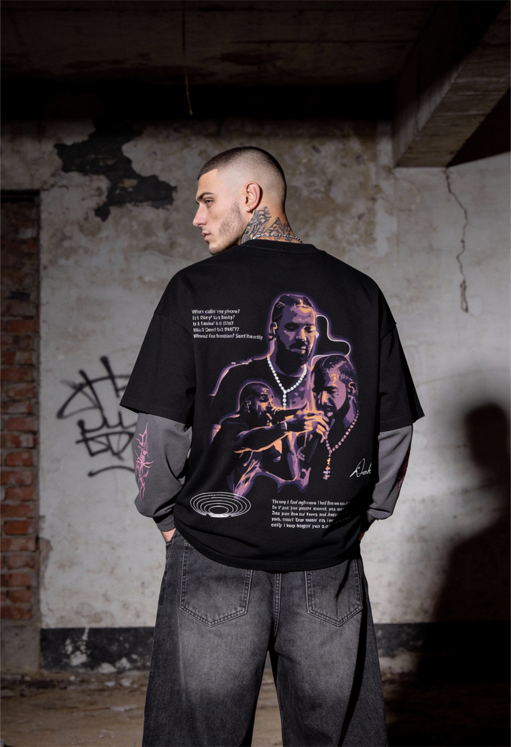 Drake Oversized Layered T-Shirt