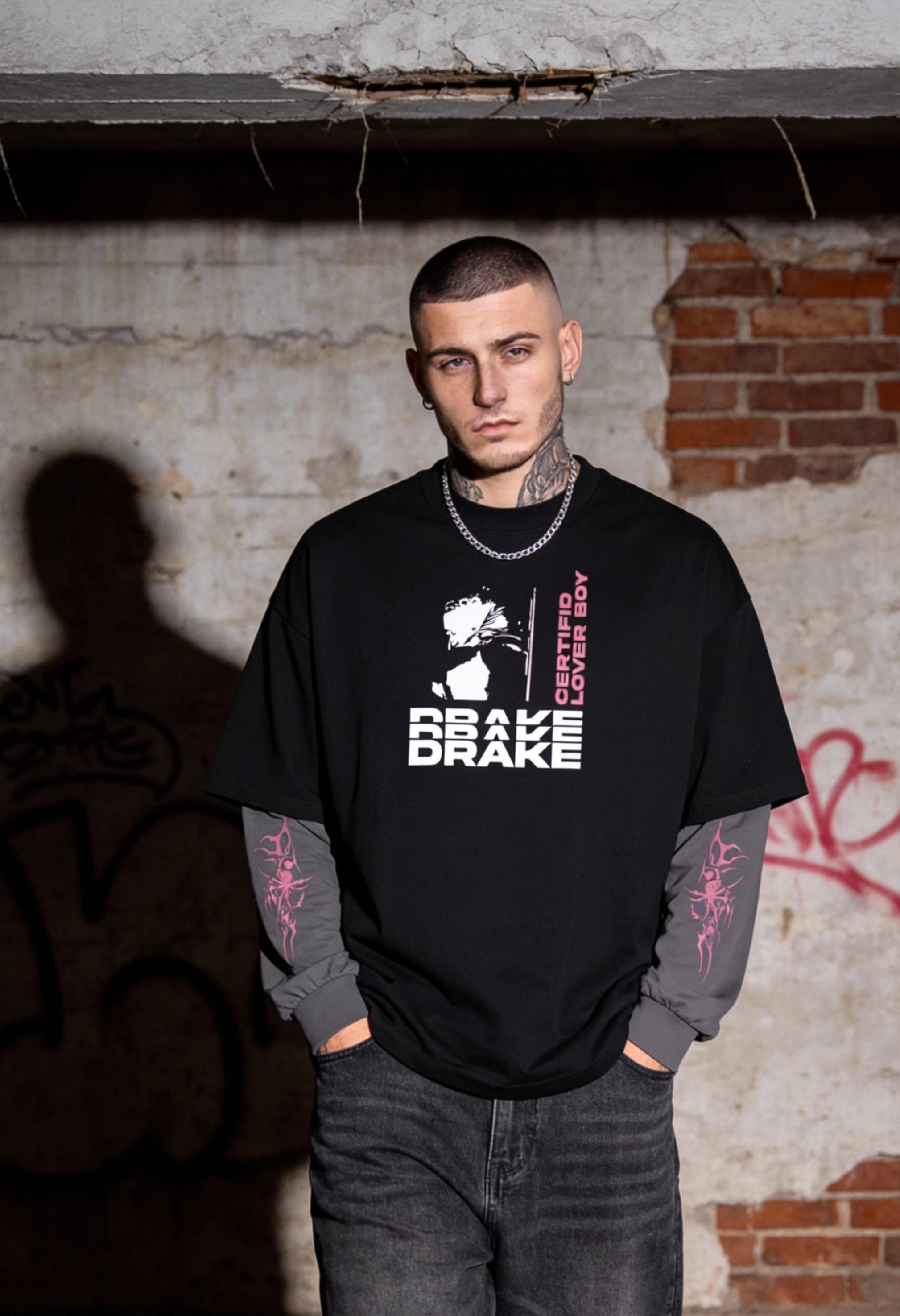 Drake Oversized Layered T-Shirt