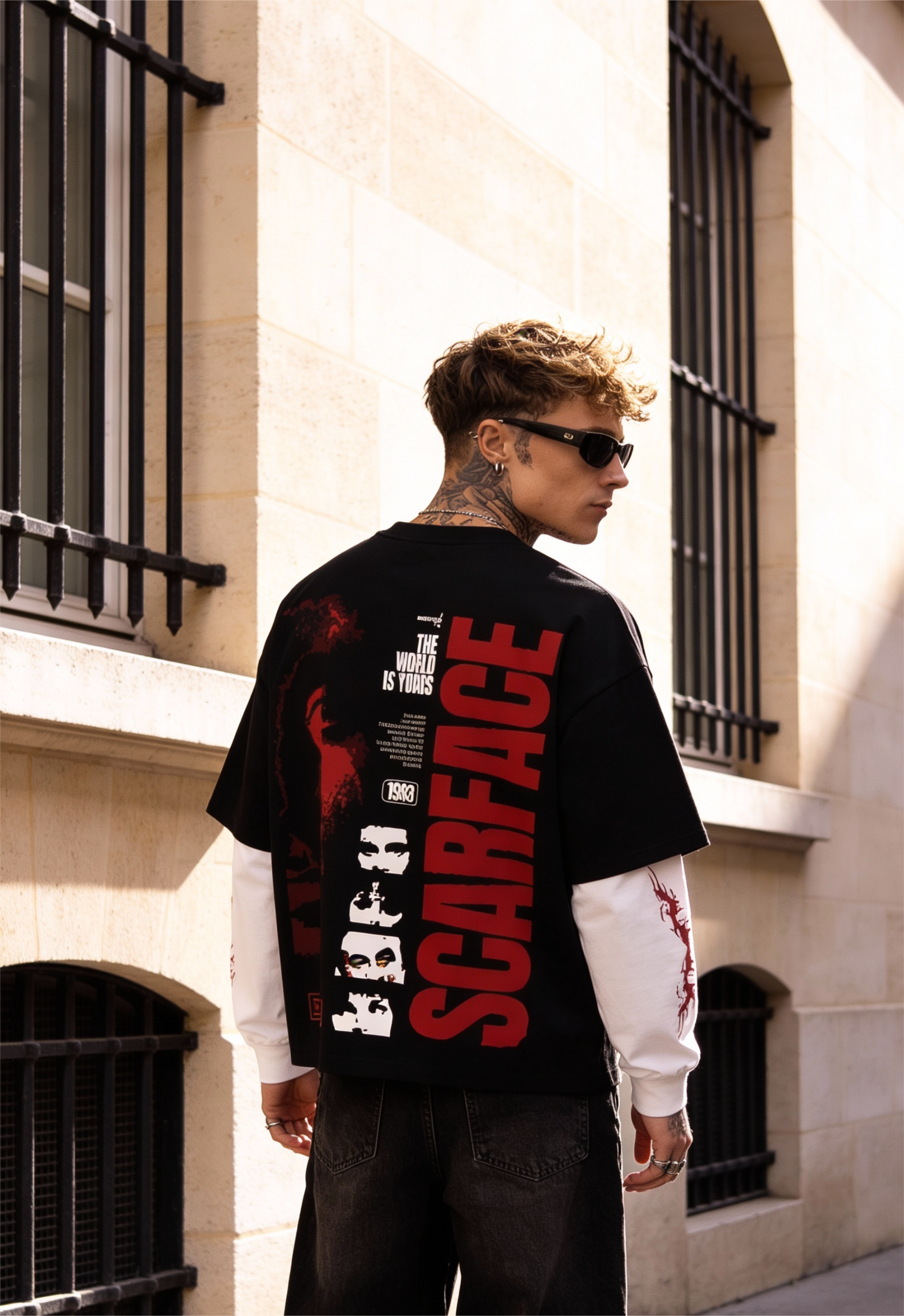 Scarface Layered Oversized T-shirt