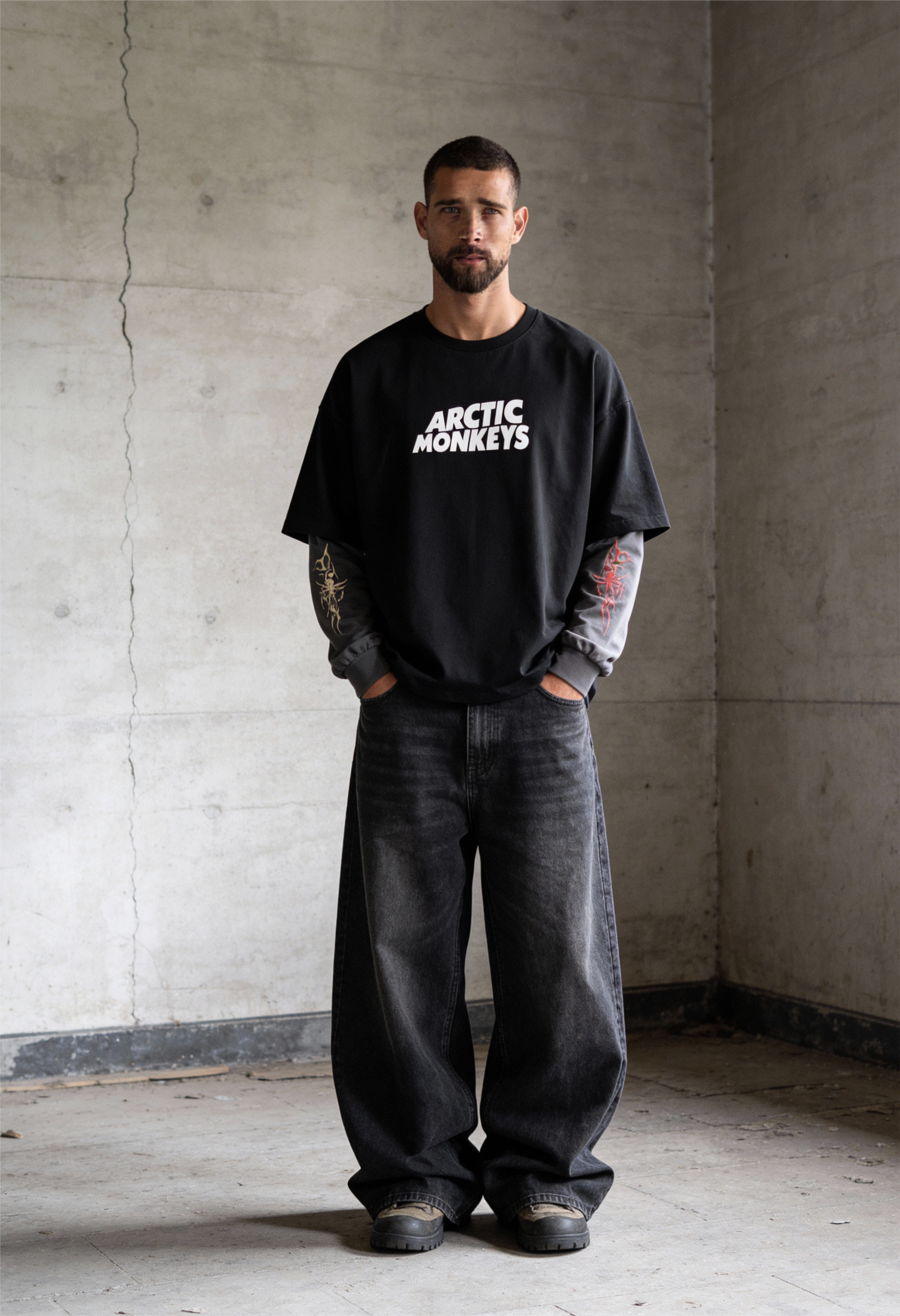 Arctic Monkeys Layered Oversized T-Shirt