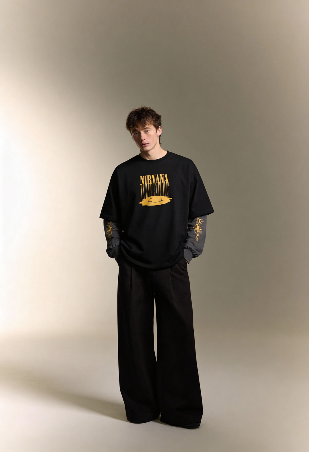 Nirvana Statement Layered Oversized T-Shirt