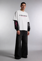 Fight Club Statement Layered Oversized T-Shirt