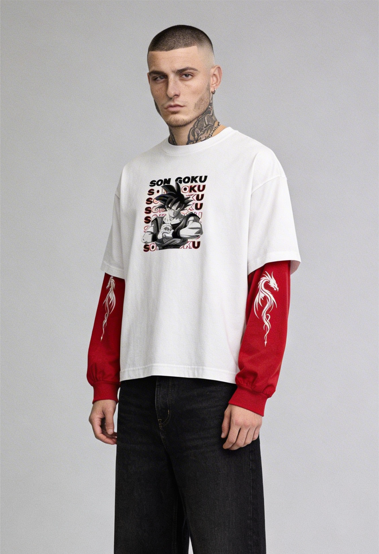 Goku Oversized Layered T-Shirt