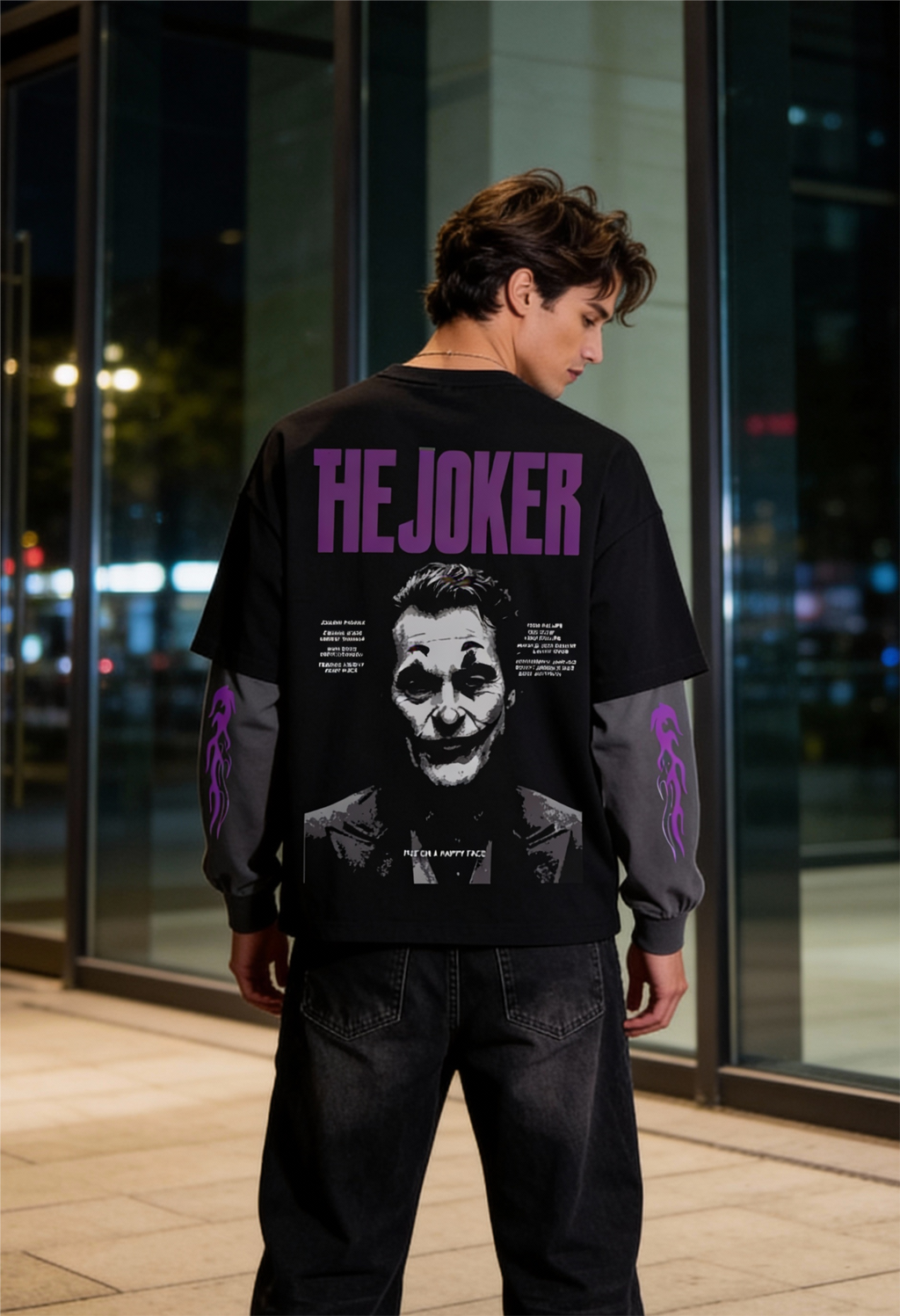 Joker Oversized Layered T-Shirt