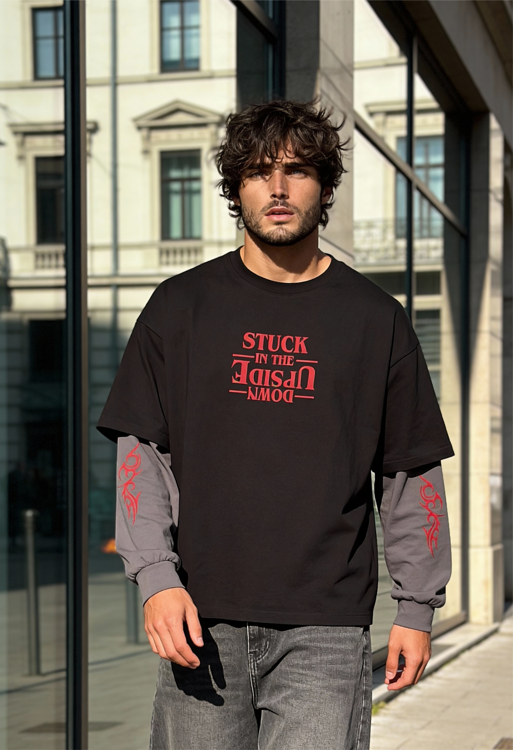 Stranger Things Oversized Layered T-Shirt