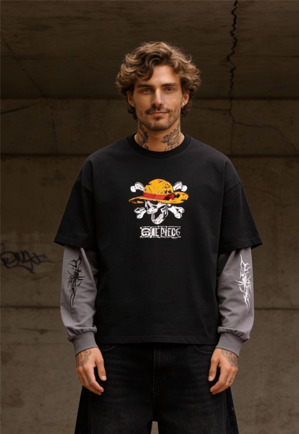 One Piece Oversized Layered T-Shirt