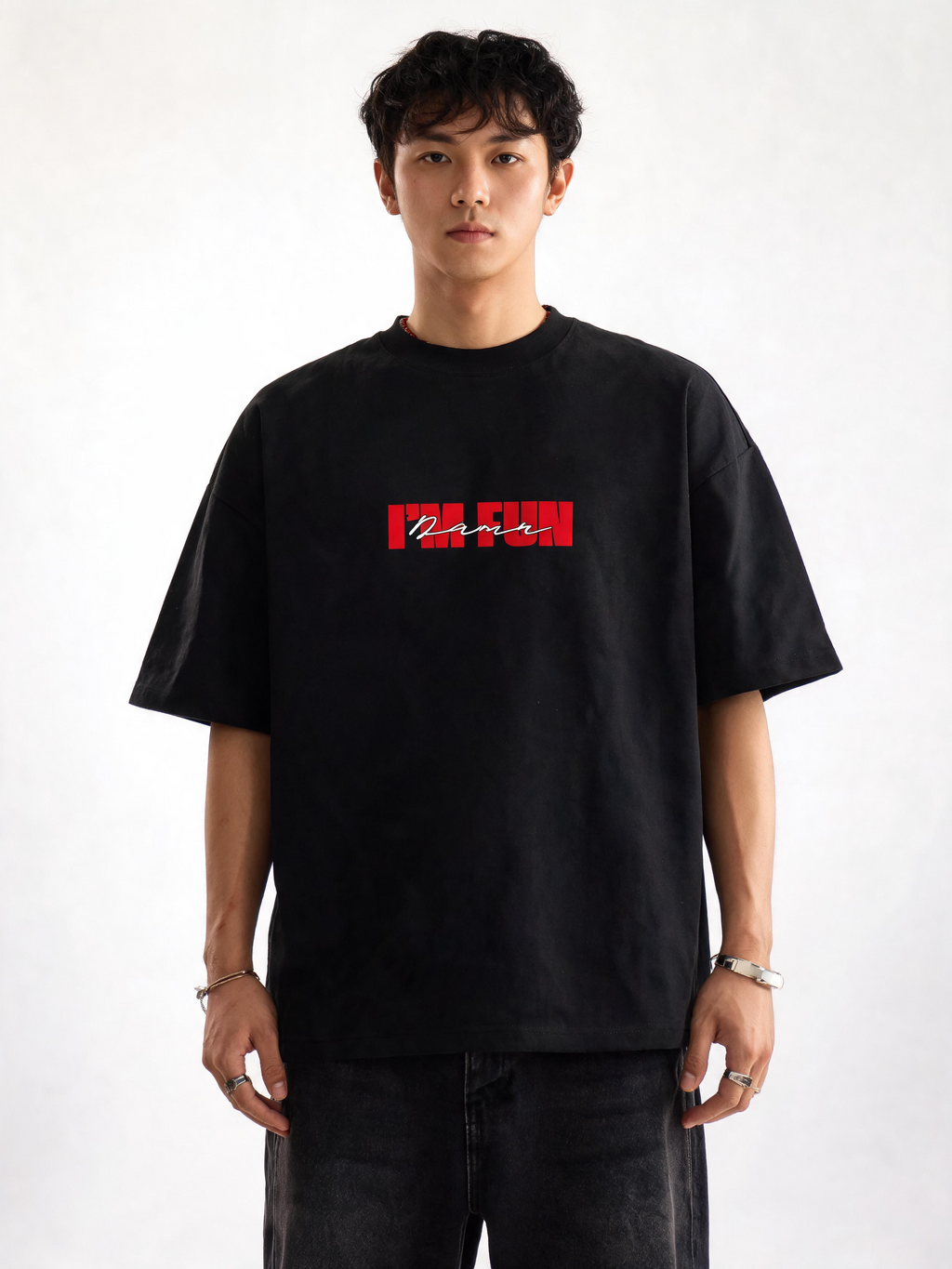 Kinda Bad Influence Black Oversized T-shirt